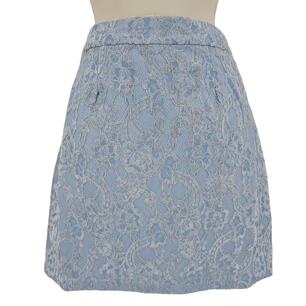 Naked Wardrobe Womans size M Azure Allure Velvet Lace Mini Skirt Blue NEW